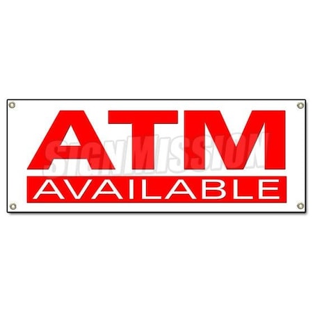 ATM BANNER SIGN Automatic Tell Machine Cash Machine Money Cards Advance ATMs